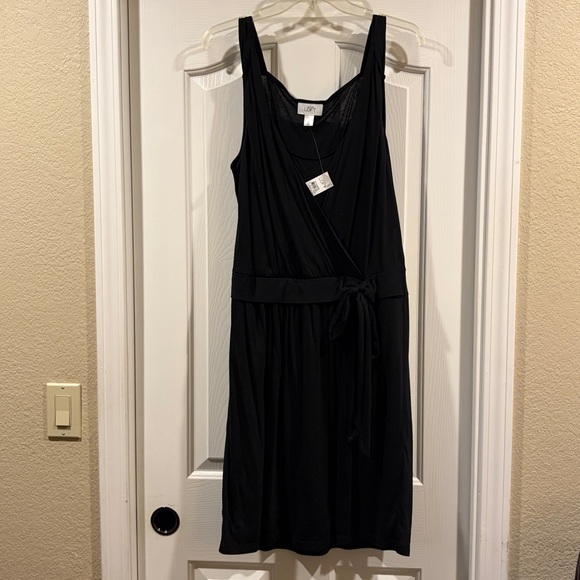 LOFT Dresses & Skirts - LOFT Black Sleeveless mini above knee Dress with Tie Waist NWT size 12